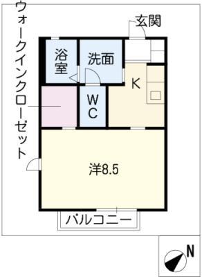 ルーチェ(1K/1階)の間取り写真