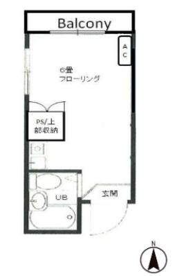 パステル鷹の台(ワンルーム/4階)の間取り写真