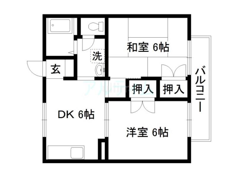 セトラII(2DK/2階)の間取り写真