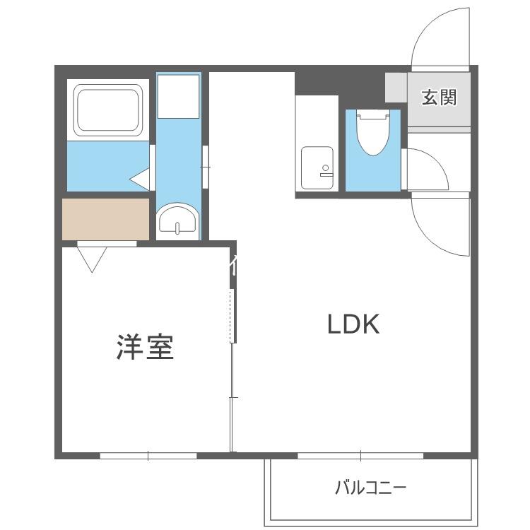 グランルーブルTM栄町(1LDK/1階)の間取り写真