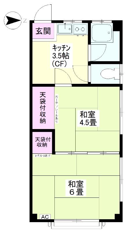センスビル(2K/3階)の間取り写真