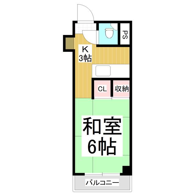 アルプスハイツ(ワンルーム/4階)の間取り写真