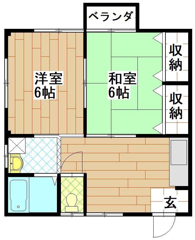 ロータス・ワン(2K/3階)の間取り写真