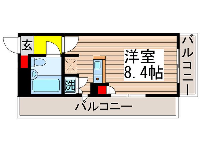 ローズマンションA32番館(ワンルーム/4階)の間取り写真