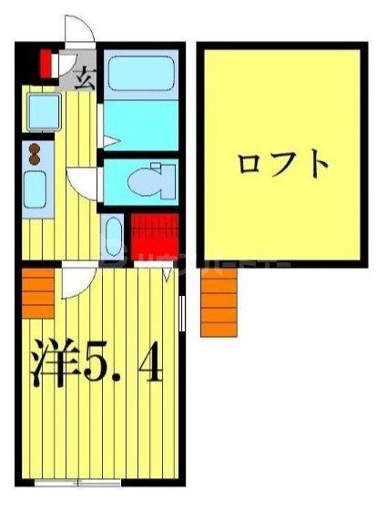 ペルラ小岩(1K/2階)の間取り写真