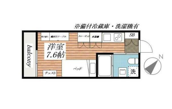 LIGERE南行徳イースト(ワンルーム/2階)の間取り写真
