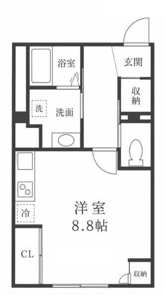 CASA MONTE(ワンルーム/1階)の間取り写真