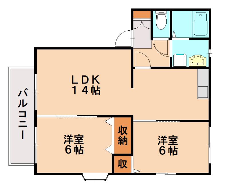 イージストパレス(2LDK/2階)の間取り写真