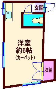 染谷荘(ワンルーム/2階)の間取り写真