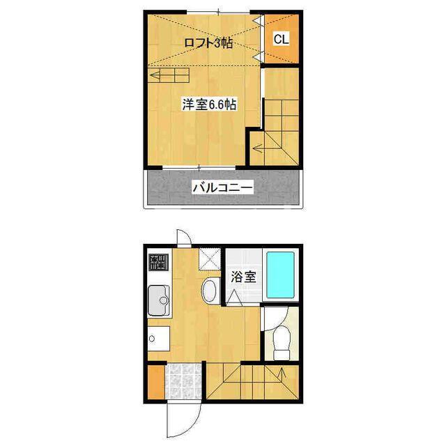 アフェット検見川(1DK/2階)の間取り写真