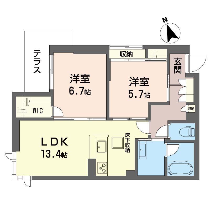 エフボーテ(2LDK/1階)の間取り写真