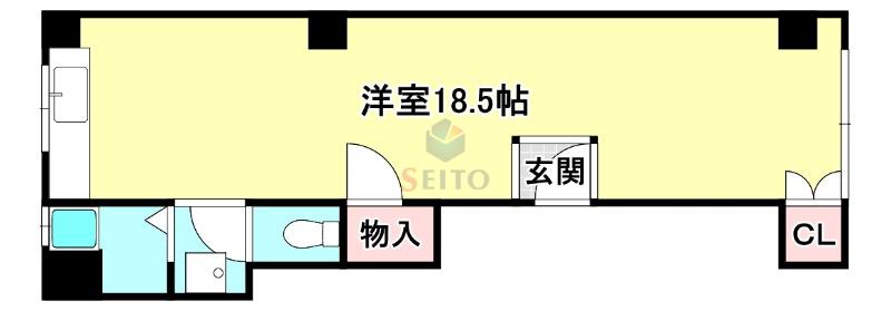 オリーブコート三津屋北(ワンルーム/2階)の間取り写真