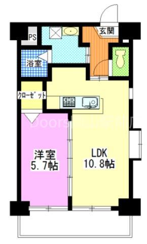 アリビオ高柳(1LDK/5階)の間取り写真