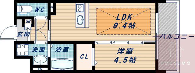 第22関根マンション(1LDK/4階)の間取り写真
