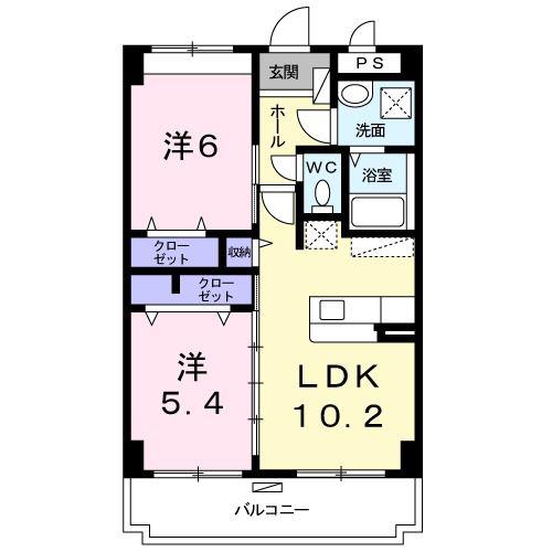 グレイスコート(2LDK/3階)の間取り写真