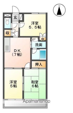 コンフォール壱番館(3DK/2階)の間取り写真