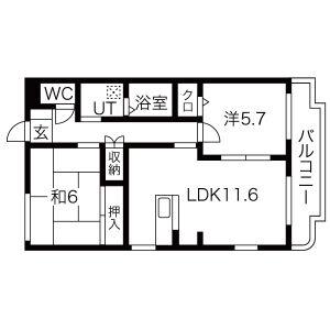グレースマンションI(2LDK/1階)の間取り写真