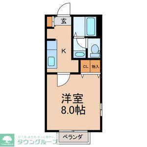 モンフレール都賀(1K/2階)の間取り写真