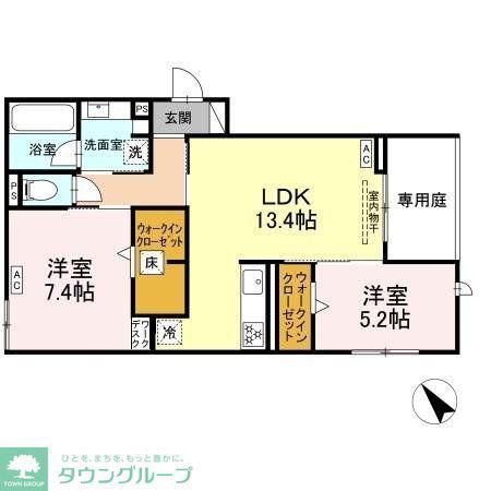 カーサ・セレナ(2LDK/3階)の間取り写真