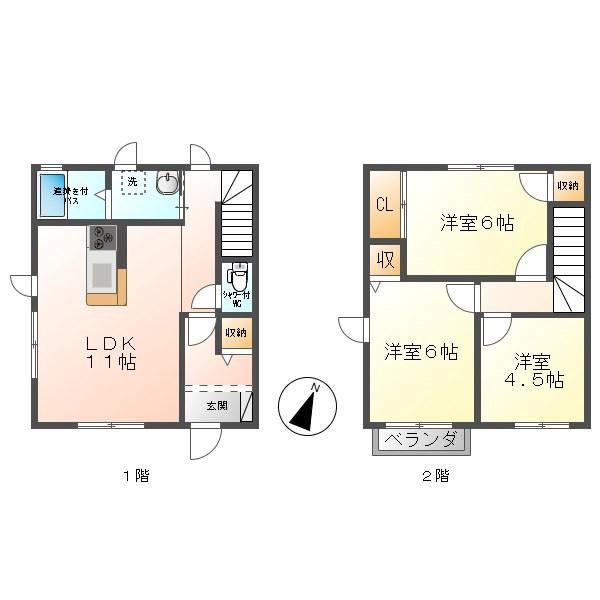 セレス小島 B(3LDK/1階)の間取り写真