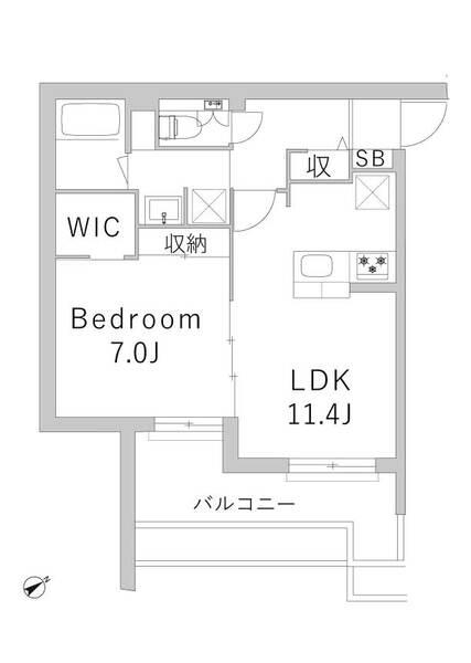 GRANDUO東中野II(1LDK/B1階)の間取り写真