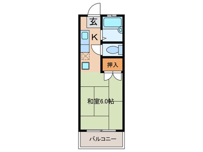 サンライフ都島(1K/2階)の間取り写真