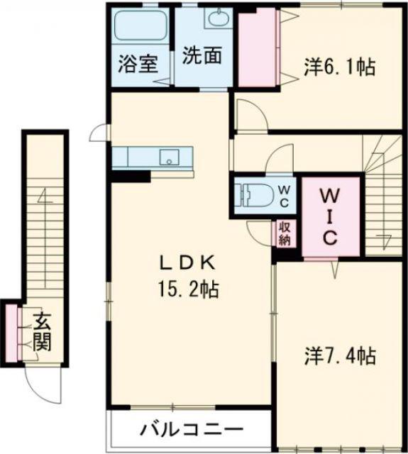 シャーメゾン アミコート(2LDK/2階)の間取り写真