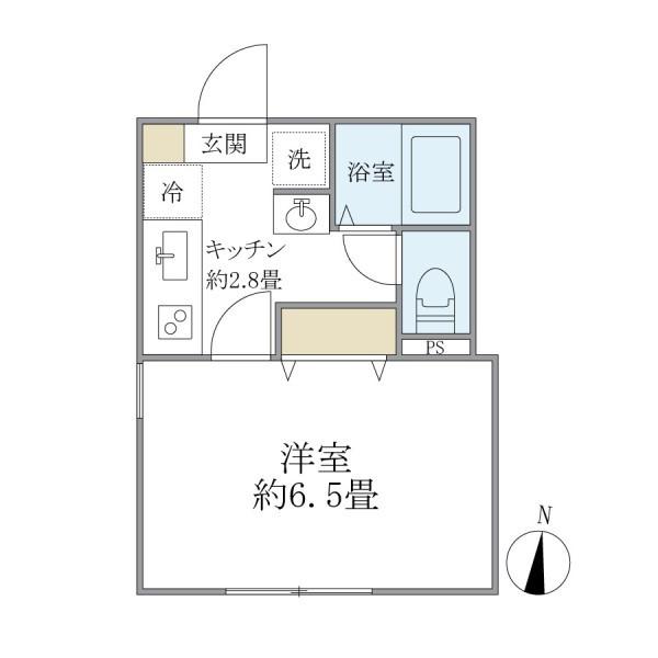 カレラコート大山(1K/3階)の間取り写真