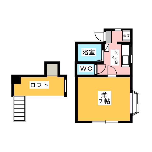 メモリーハイツ(1K/2階)の間取り写真