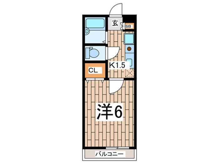 ベイコート和田町A棟(1K/1階)の間取り写真