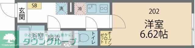カインドネス玉川学園(1K/2階)の間取り写真