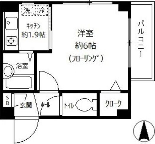 レスペランス ショウ(1K/2階)の間取り写真