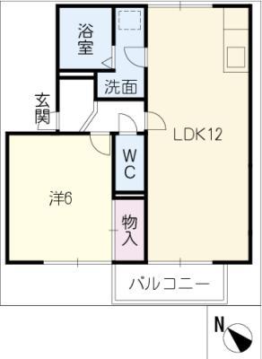 プランドールディス(1LDK/2階)の間取り写真