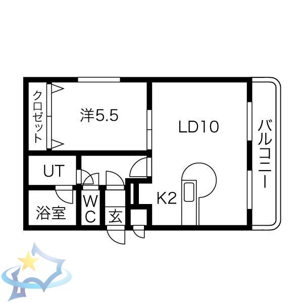 S-COURT円山(1LDK/2階)の間取り写真