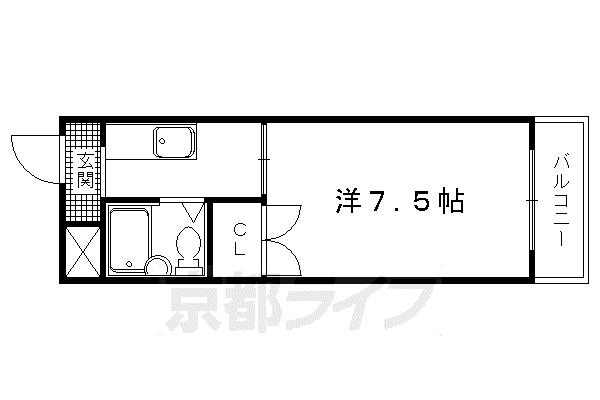 フレーズI(1K/2階)の間取り写真
