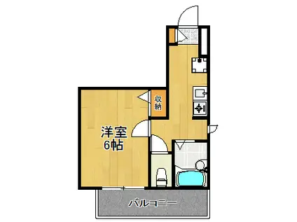 メゾン中吉橋(1K/3階)の間取り写真