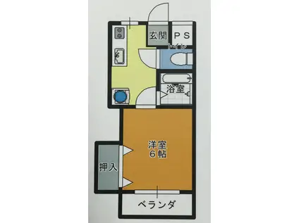 パークサイドビルマンション(1K/3階)の間取り写真