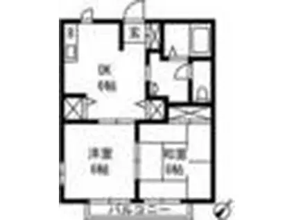 フレグランスVILLA A(2DK/2階)の間取り写真