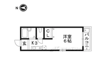 プチコスモ茨木(ワンルーム/2階)の間取り写真