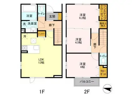 メゾン ド SATOMI(3LDK/1階)の間取り写真