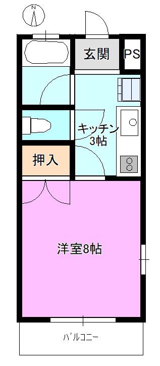 ハイツフューチャー(1K/1階)の間取り写真