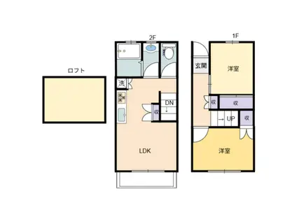 ＪＲ播但線 和田山駅 徒歩29分 2階建 築29年(2LDK/1階)の間取り写真