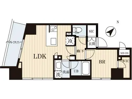 フォーサイト神田多町(1LDK/2階)の間取り写真