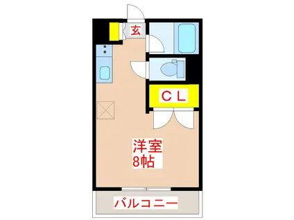 てーちハウス(ワンルーム/3階)の間取り写真