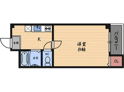 ツリガミ海老江ツインビルパートII(1K/1階)の間取り写真