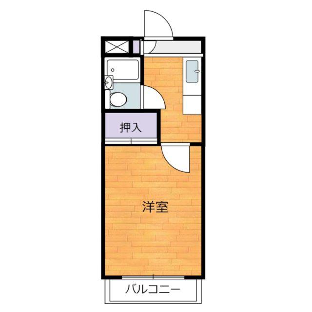 大一コーポ(1K/2階)の間取り写真
