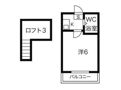 フジテラス小幡(1K/1階)の間取り写真