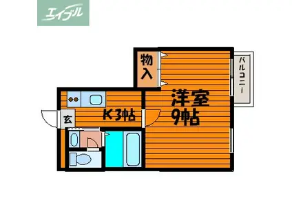 サンコートミヤケ(1K/3階)の間取り写真