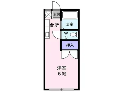 ピア庄子(1K/2階)の間取り写真