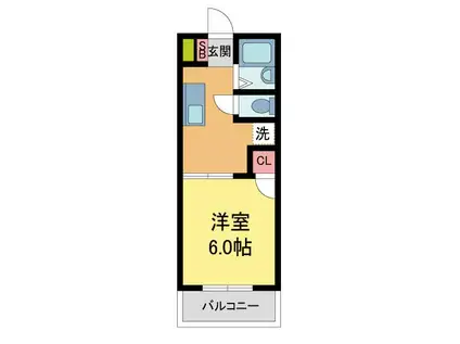メゾン浜田(1K/2階)の間取り写真